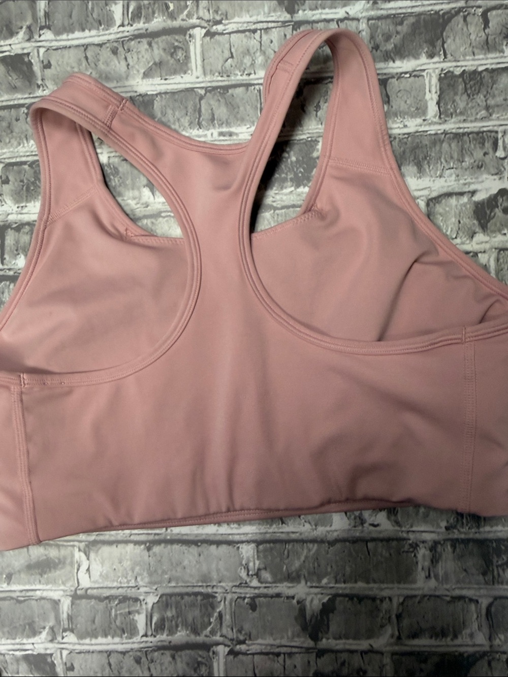 Nike Pink Racerback Sports‎ Bra with White Swoosh - Picture 5 of 7
